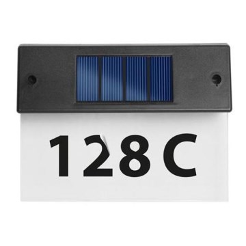 LED husnummer med solceller LED/1,2V/600 mAh IP44