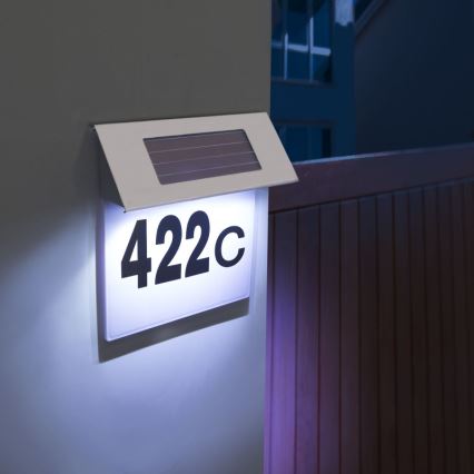 LED husnummer med solceller LED/1,2V IP44