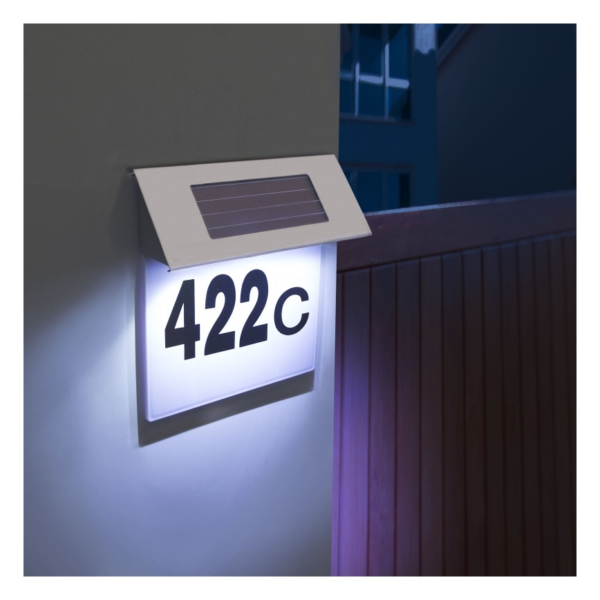 LED husnummer med solceller LED/1,2V IP44