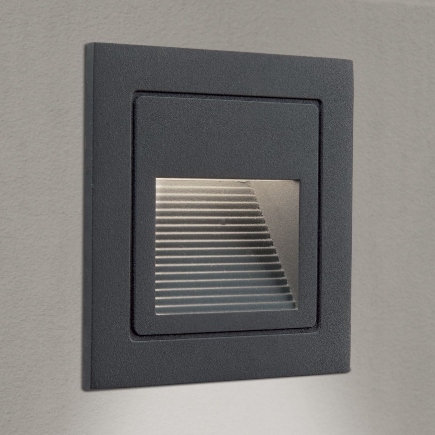 LED Inbyggd lampa LORO LED/2W/230V IP65 antracit