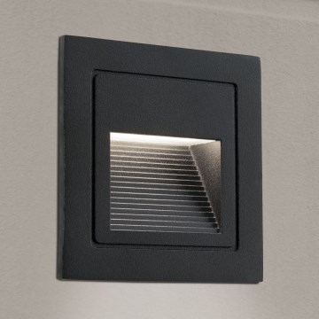 LED Inbyggd lampa LORO LED/2W/230V IP65 svart