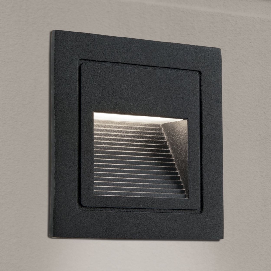 LED Inbyggnadsarmatur LORO LED/2W/230V IP65 svart