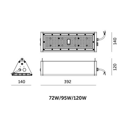 Dimbar LED industriell teknisk armatur NICO HIGHBAY LED/72/95/120W/230V 3000/4000/6000K IP65