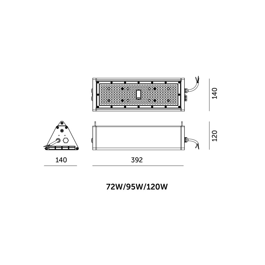 Dimbar LED industriell teknisk armatur NICO HIGHBAY LED/72/95/120W/230V 3000/4000/6000K IP65