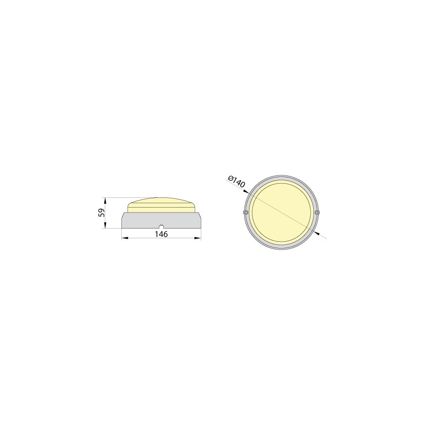 LED Industribelysning tak FIDO LED/12W/230V IP65