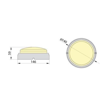 LED Industribelysning tak FIDO LED/12W/230V IP65
