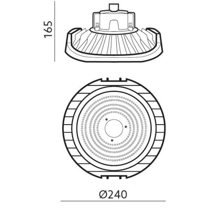 LED Ljusreglerad průmyslové heavy-duty belysning NINA HIGHBAY LED/100W/230V 4000K IP65