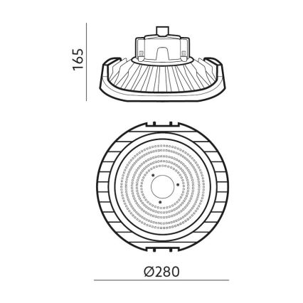 LED Ljusreglerad technical heavy-duty belysning NINA HIGHBAY LED/110W/230V 4000K IP65
