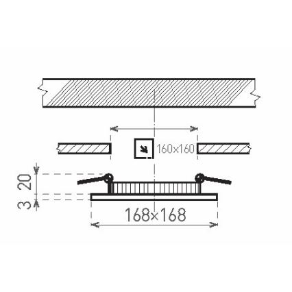 LED infälld Badrumbelysning VEGA LED/12W/230V 2800K 16,8 cm IP44