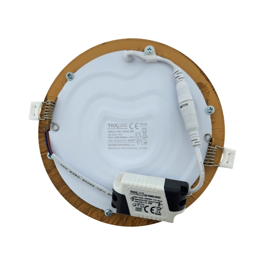 LED infälld belysning CIRCLE LED/12W/230V 4200K diameter 16,7 cm brun