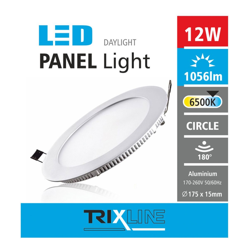 LED infälld belysning CIRCLE LED/12W/230V 6500K diameter 17,5 cm vit