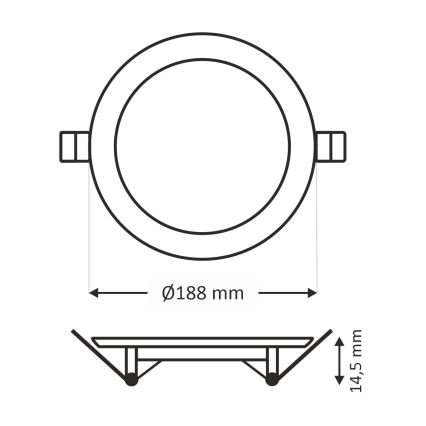 LED infälld belysning CIRCLE LED/15W/230V 6500K diameter 18,8 cm vit