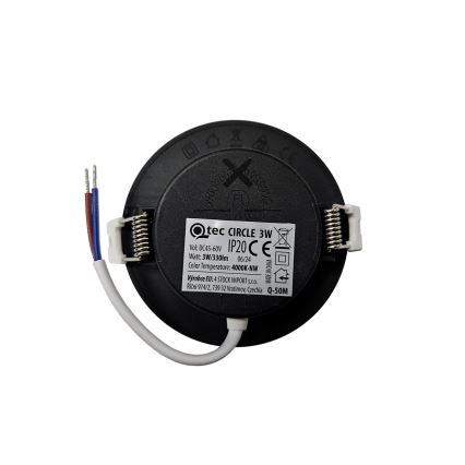 LED infälld belysning CIRCLE LED/3W/230V 4000K diameter 9 cm svart