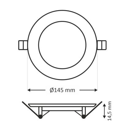 LED infälld belysning CIRCLE LED/9W/230V 6500K diameter 14,5 cm vit
