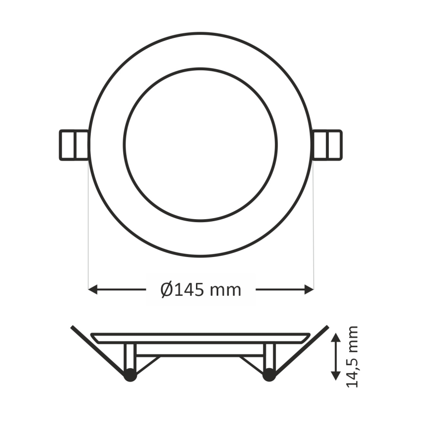 LED infälld belysning CIRCLE LED/9W/230V 6500K diameter 14,5 cm vit