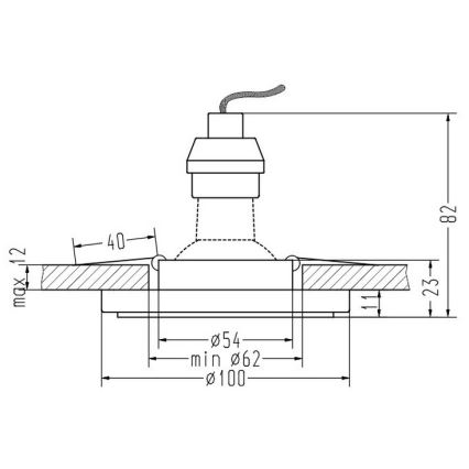 LED infälld belysning EYE 1xGU10/50W + LED/3W/230V