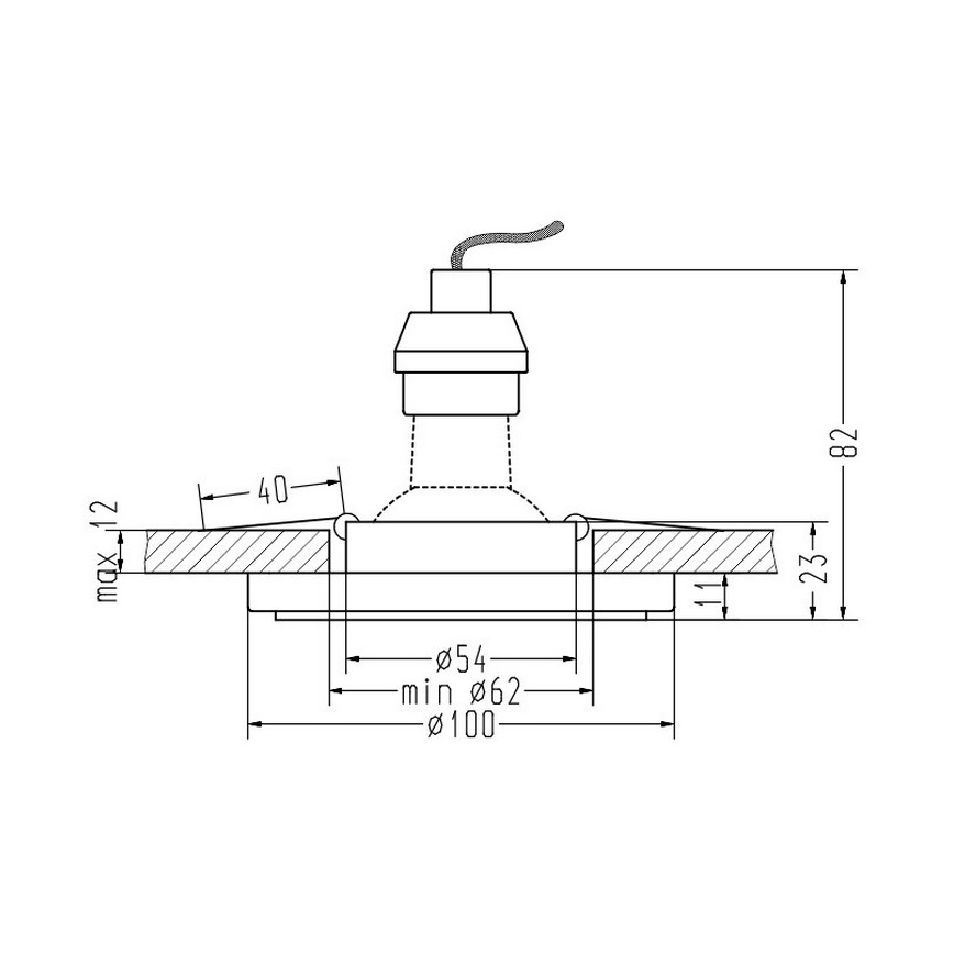 LED infälld belysning EYE 1xGU10/50W + LED/3W/230V