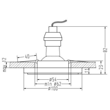 LED infälld belysning EYE 1xGU10/50W + LED/3W/230V