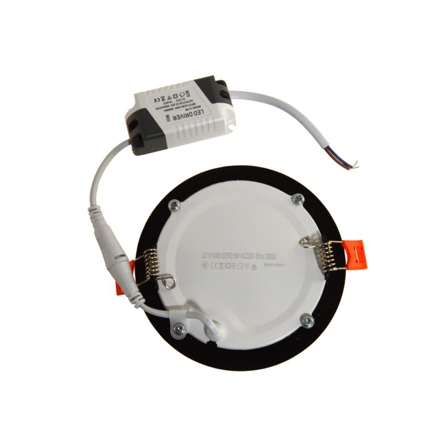 LED infälld belysning GERD LED/6W/230V 3000K svart