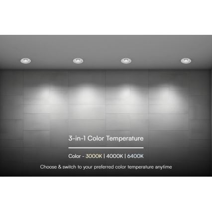 LED infälld belysning LED/12W/230V 3000/4000/6400K ø 8,6 cm vit