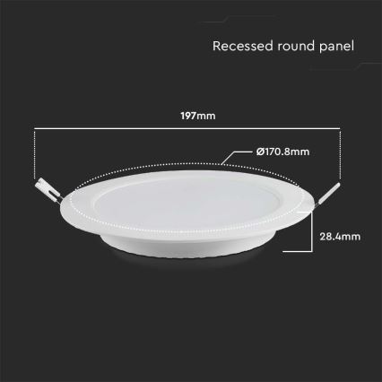 LED infälld belysning LED/12W/230V 6500K