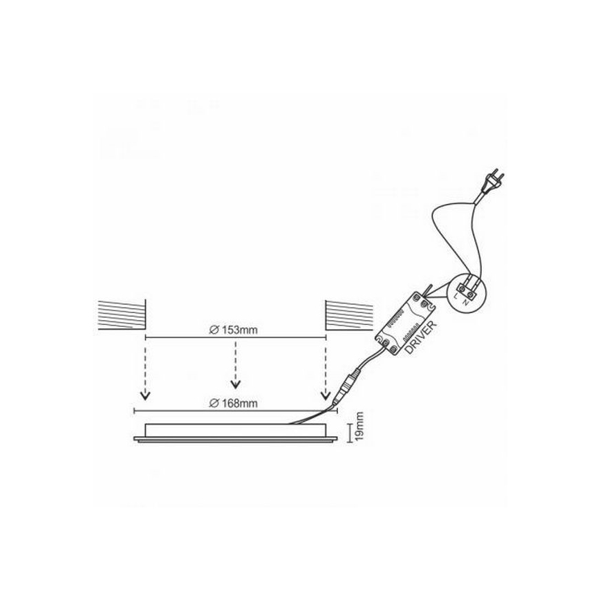 LED infälld belysning LED/12W/230V