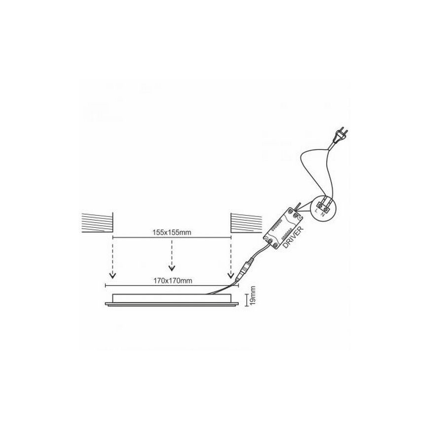 LED infälld belysning LED/12W/230V