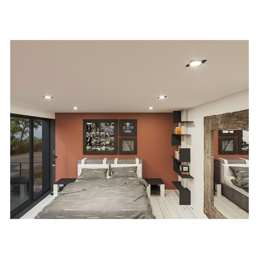 LED infälld belysning LED/18W/230V 3000K 11,5x11,5 cm svart
