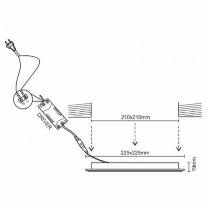 LED infälld belysning LED/18W/230V