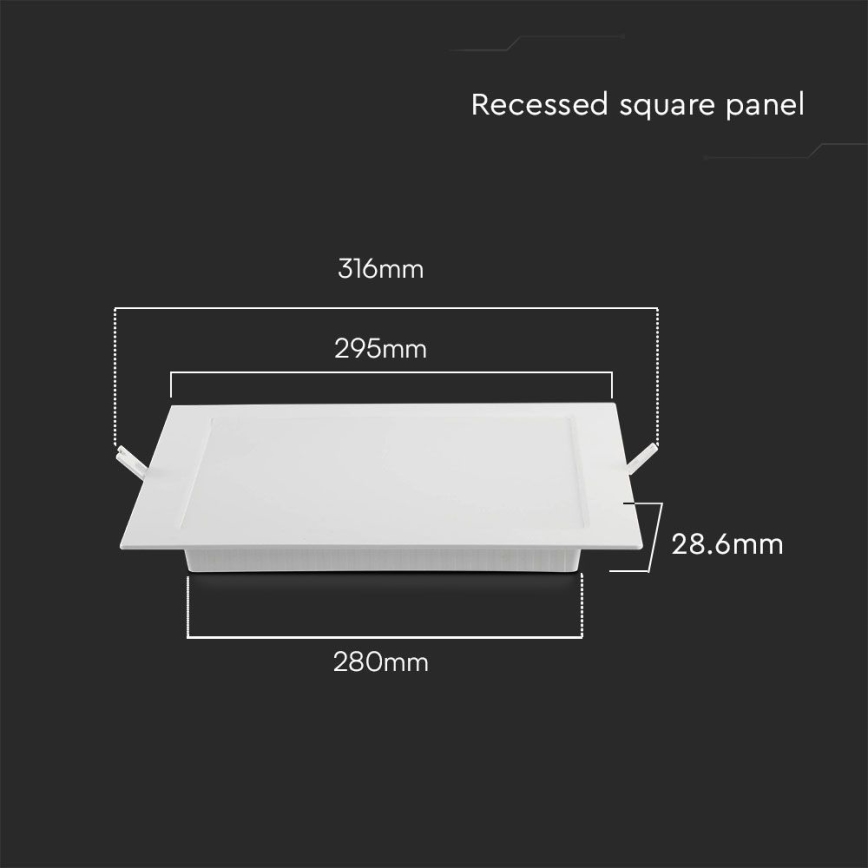 LED infälld belysning LED/24W/230V 29,5x29,5 cm 6500K vit