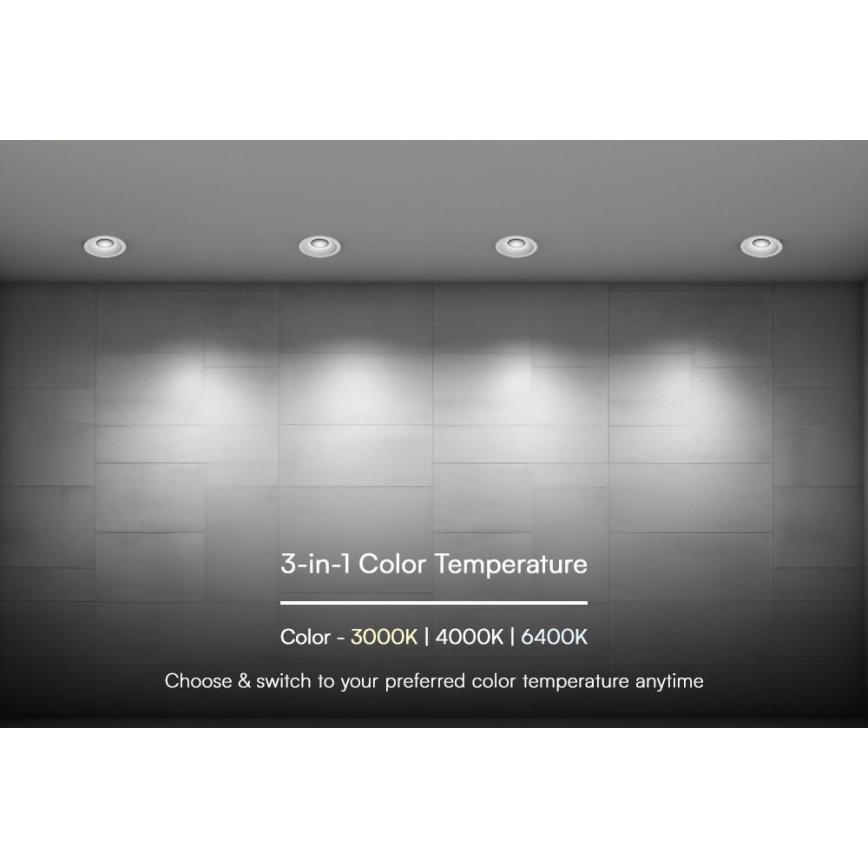 LED infälld belysning LED/24W/230V 3000/4000/6400K ø 13,5 cm vit