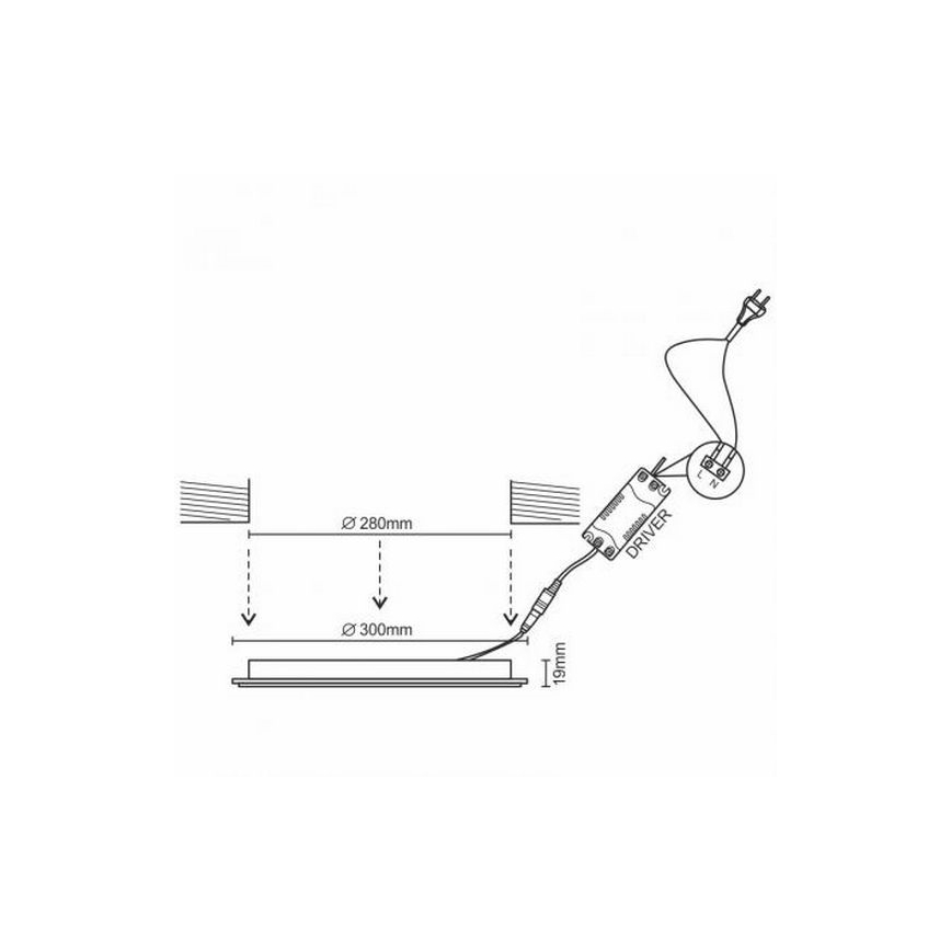 LED infälld belysning LED/24W/230V
