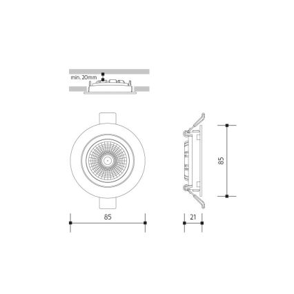 LED infälld belysning LED/6W/230V 4000K diameter 8,5 cm vit