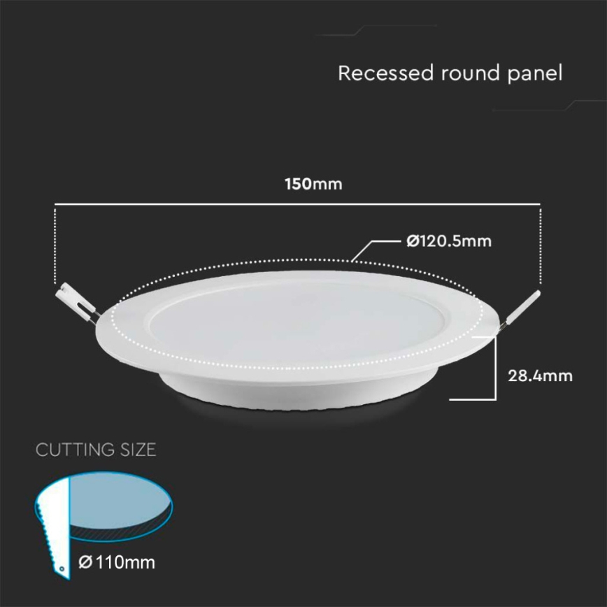 LED infälld belysning LED/6W/230V diameter 12 cm 4000K vit