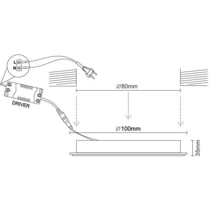 LED infälld belysning LED/7,5W/230V 4000K vit/guld