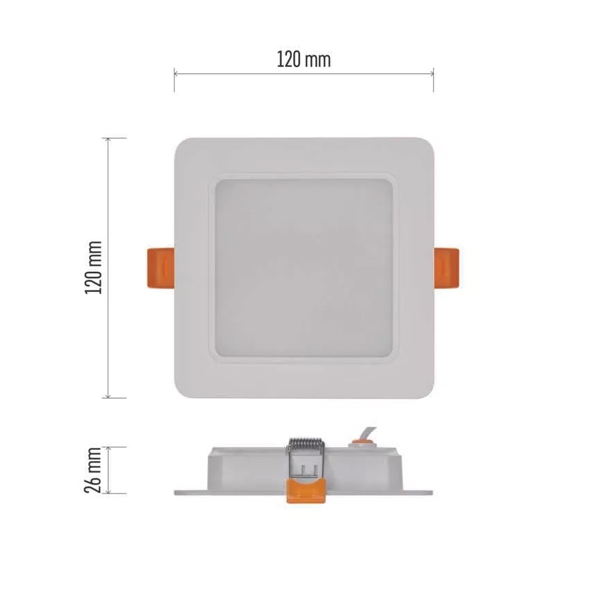 LED infälld belysning  LED/9W/230V 12x12 cm vit