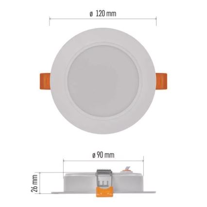 LED infälld belysning  LED/9W/230V diameter 12 cm vit