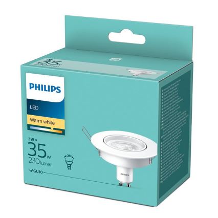 LED Infälld Belysning Philips 1xGU10/3W/230V 2700K
