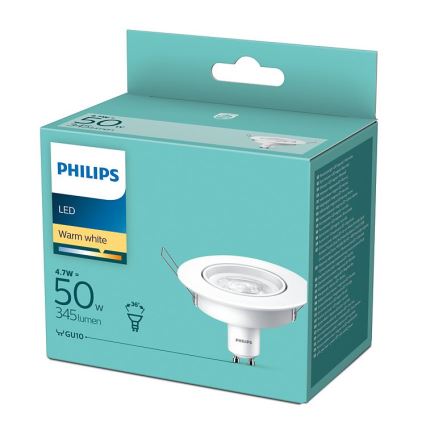 LED Infälld Belysning Philips 1xGU10/4,7W/230V 2700K