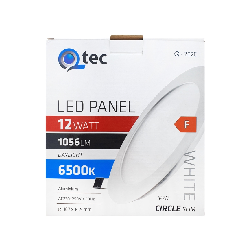 LED infälld belysning QTEC LED/12W/230V 6500K diameter 16,7 cm