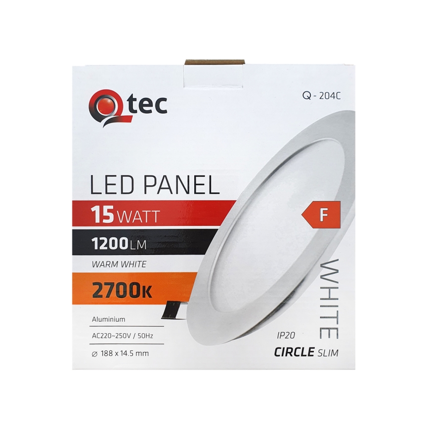 LED infälld belysning QTEC LED/15W/230V 2700K diameter 18,8 cm