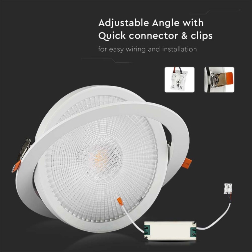 LED infälld belysning SAMSUNG CHIP LED/10W/230V 6400K