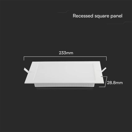 LED infälld belysning SAMSUNG CHIP LED/18W/230V 3000K 22x22 cm vit