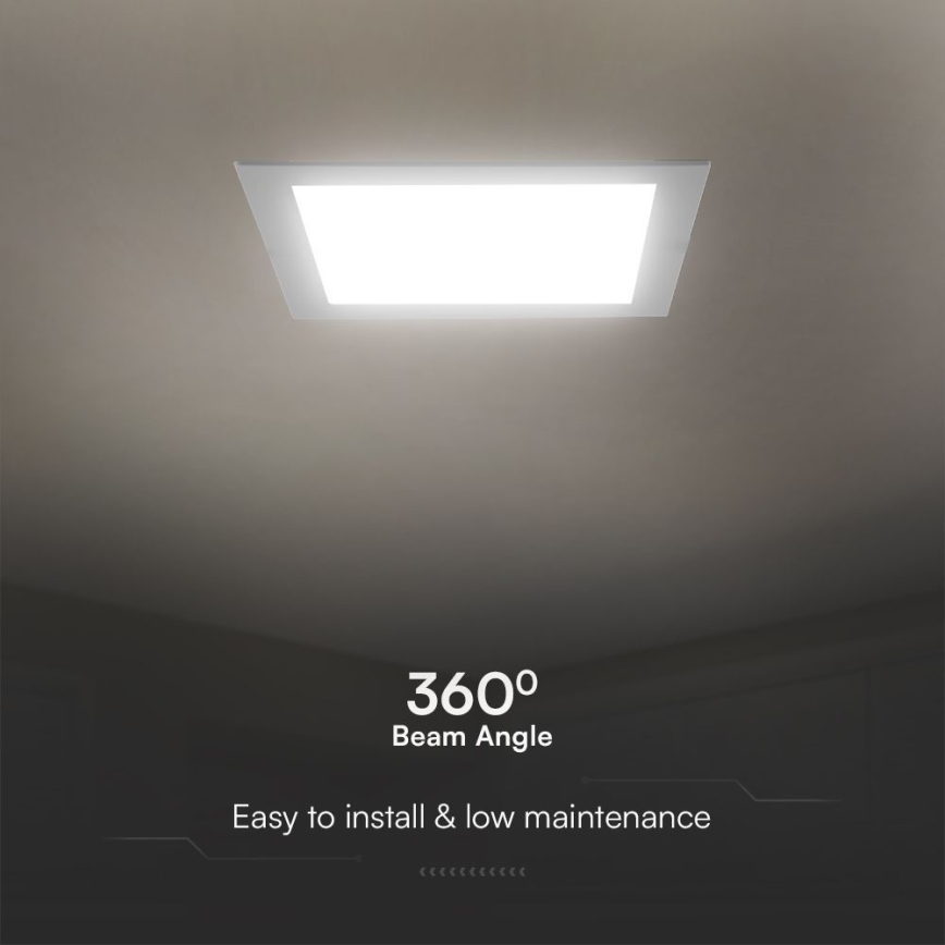 LED infälld belysning SAMSUNG CHIP LED/24W/230V 3000K 29,5x29,5 cm vit