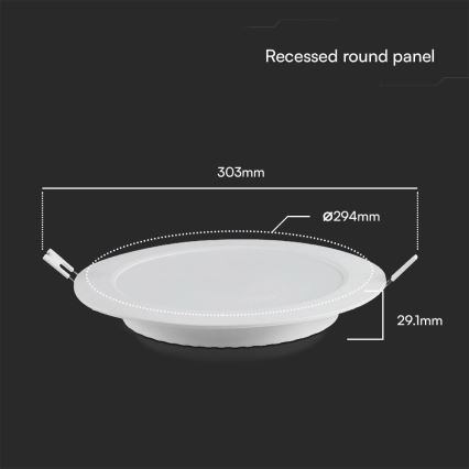 LED infälld belysning SAMSUNG CHIP LED/24W/230V 4000K diameter 29,4 cm vit