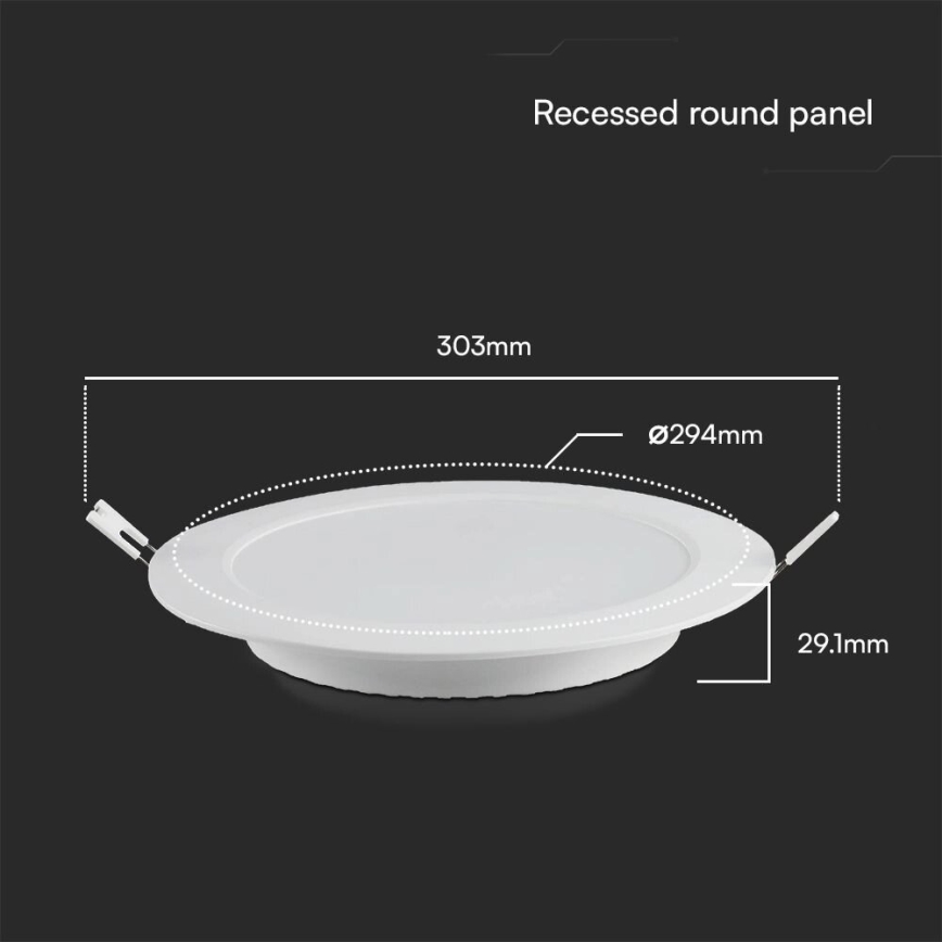 LED infälld belysning SAMSUNG CHIP LED/24W/230V 4000K diameter 29,4 cm vit