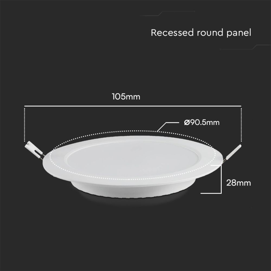 LED infälld belysning SAMSUNG CHIP LED/3W/230V 3000K diameter 9,5 cm vit
