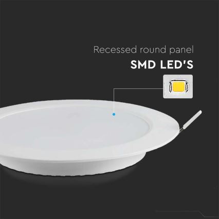 LED infälld belysning SAMSUNG CHIP LED/3W/230V 6500K diameter 9,5 cm vit