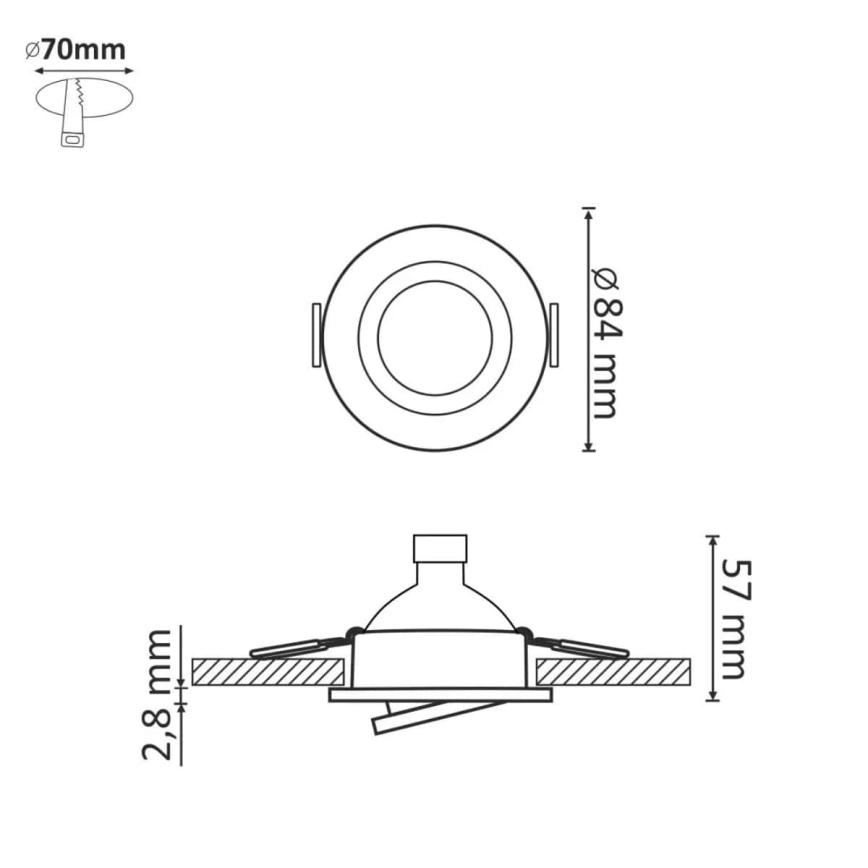 LED infälld belysning SOL OLAL 1xGU10/3,5W/230V 3000K diameter 8,4 cm guld