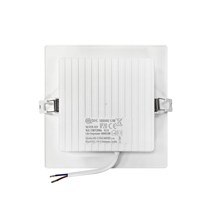 LED infälld belysning SQUARE LED/12W/230V 4000K 17x17 cm vit